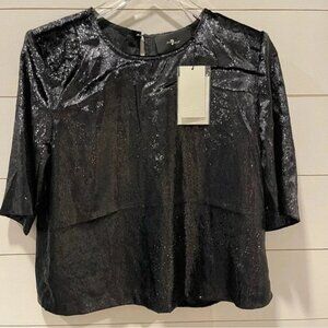 7 For All Mankind High Shine Boxy Tee Tunic Womens Size Small NWT